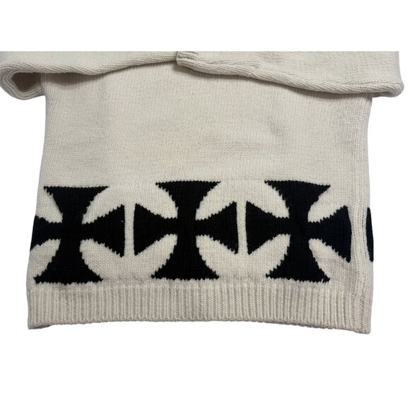 Enfants Riches Deprimes ERD “Apres Defile” Iron Cross Sweater in Cream - Picture 3 of 8